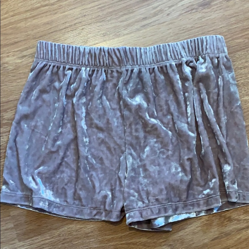 velvet shorts, color is like a light beige/cream